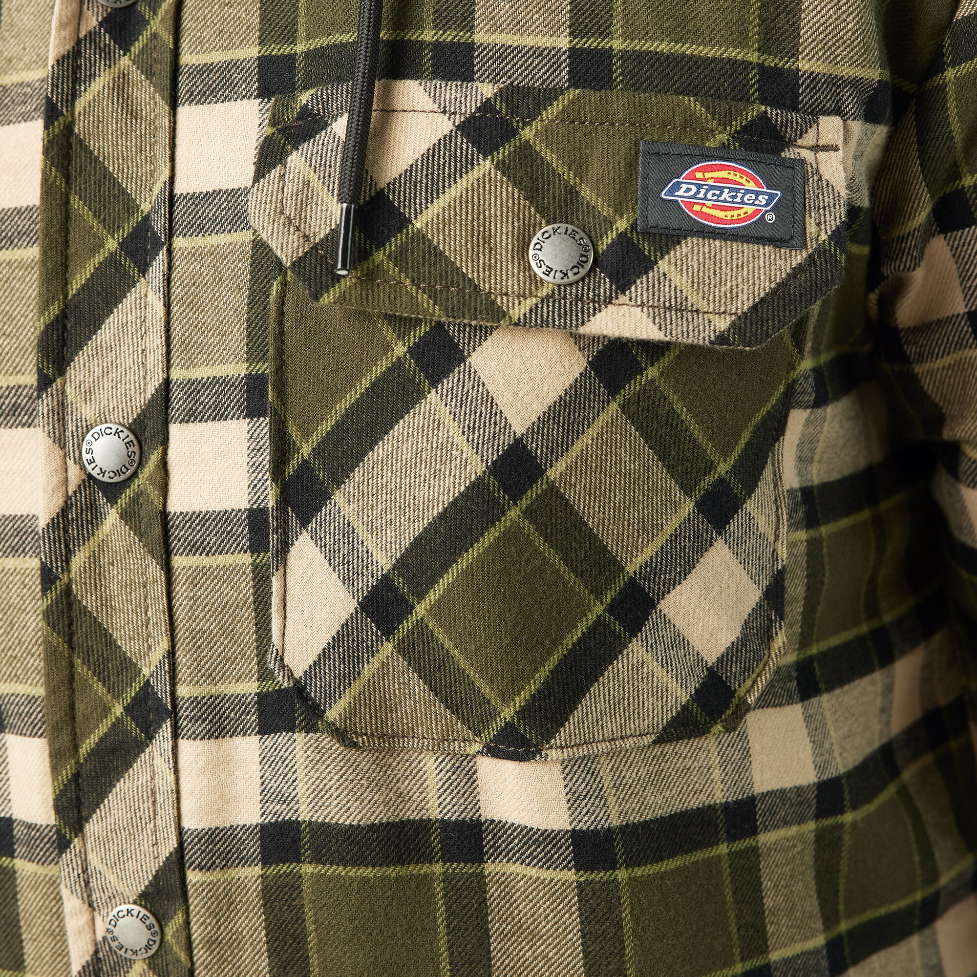 Men's Water Repellent Flannel Hooded Shirt Jacket - Dickies US