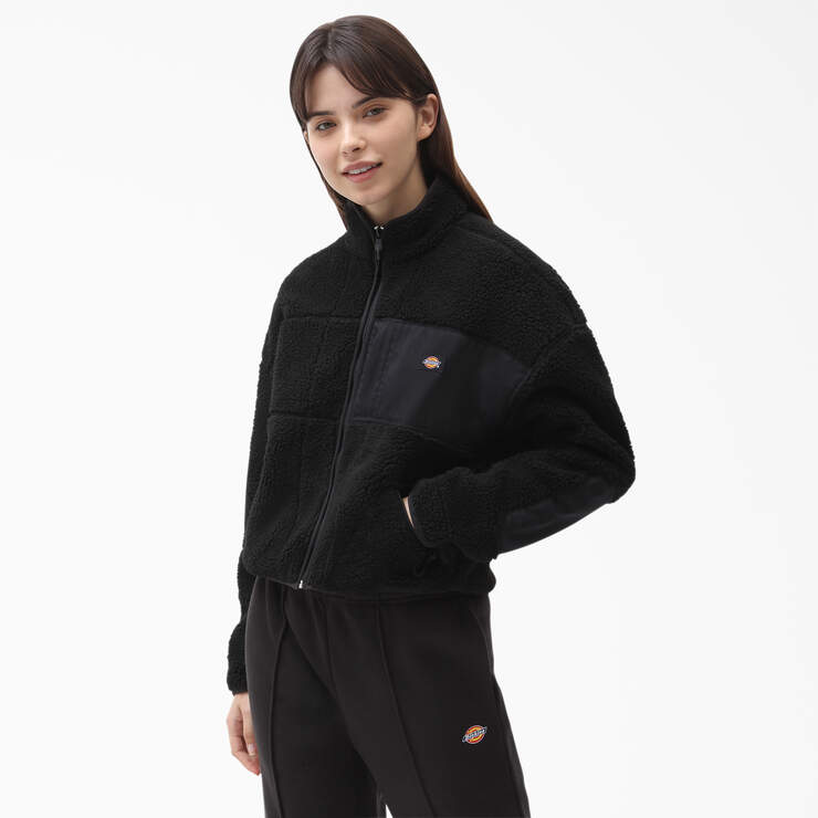 Women's Red Chute Fleece Jacket - Black (BKX) image number 1