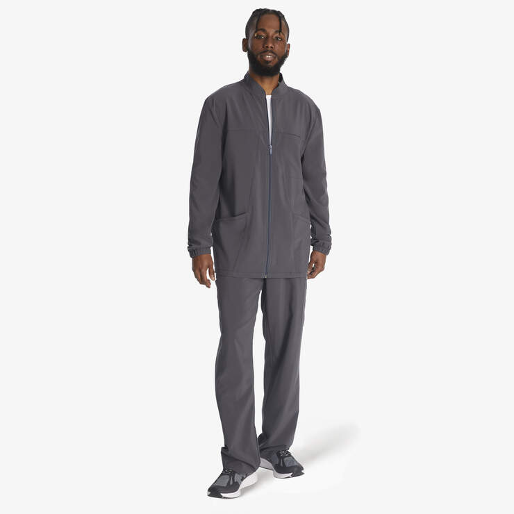 Men's EDS Essentials Zip Front Scrub Jacket - Pewter Gray (PEW) image number 5