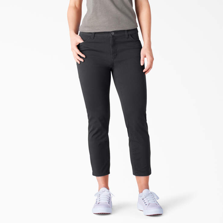 Women's Perfect Shape Skinny Fit Capri Pants - Rinsed Black (RBKX) image number 1