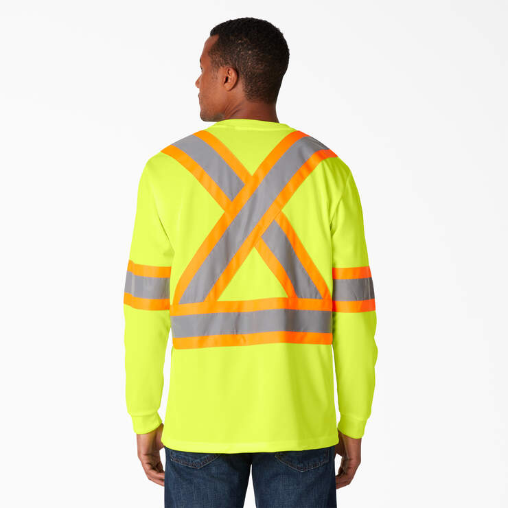 Hi Vis Safety Long Sleeve T-Shirt - ANSI Yellow (AY) image number 2