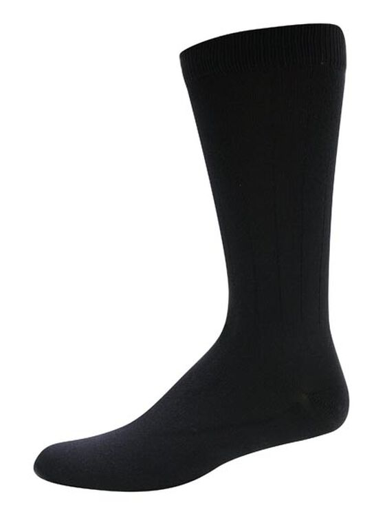 Microfiber Nylon Crew Socks w/ Massage Bars, 3-Pack - NAVY (NV)