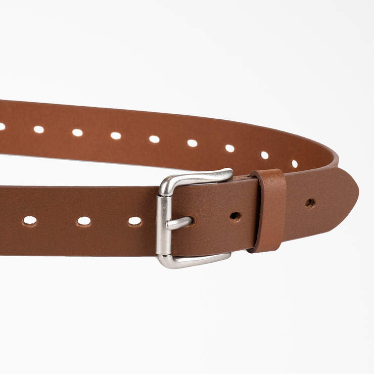 Women's Perforated Leather Belt - Dark Tan (DT) image number 2