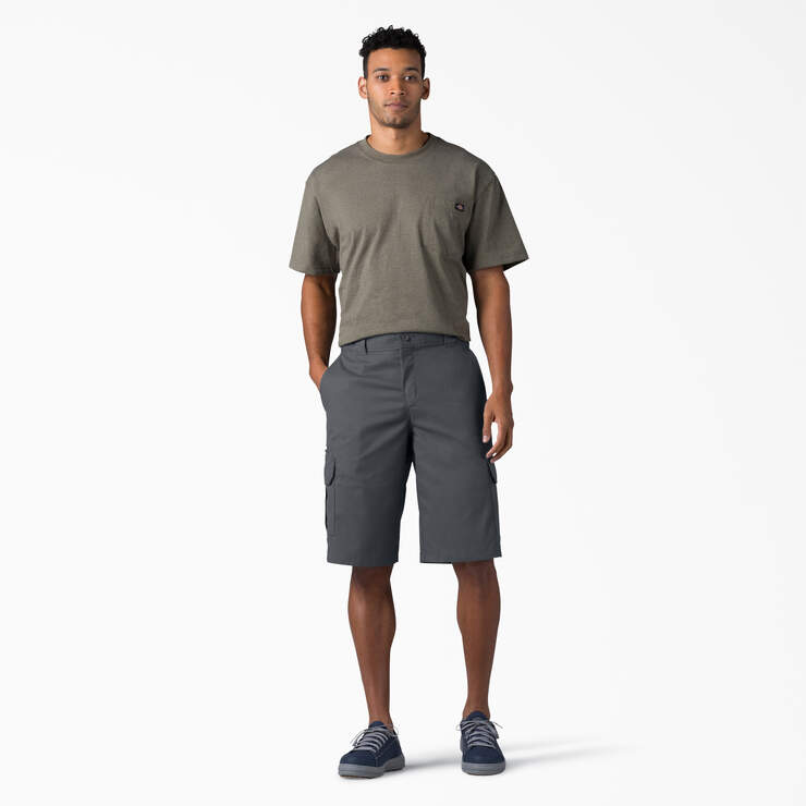 FLEX Relaxed Fit Cargo Shorts, 13" - Charcoal Gray (CH) image number 4