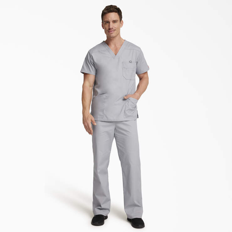 Men's EDS Signature V-Neck Scrub Top - Gray (GY) image number 5