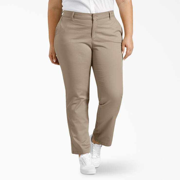 Women's Plus Straight Fit Pants - Rinsed Desert Sand (RDS) image number 1