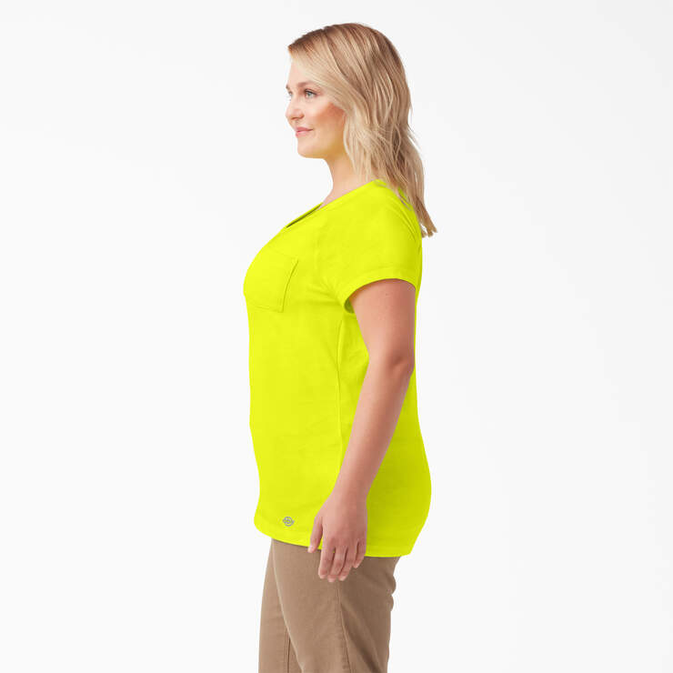 Women's Plus Cooling Short Sleeve Pocket T-Shirt - Bright Yellow (BWD) image number 3