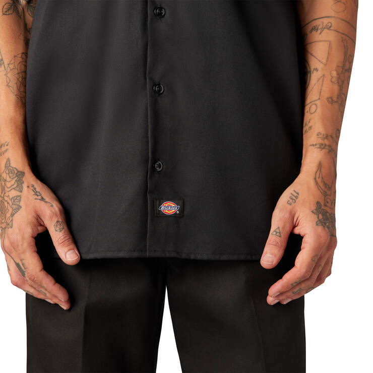 FLEX Relaxed Fit Short Sleeve Work Shirt - Black (BK) image number 12