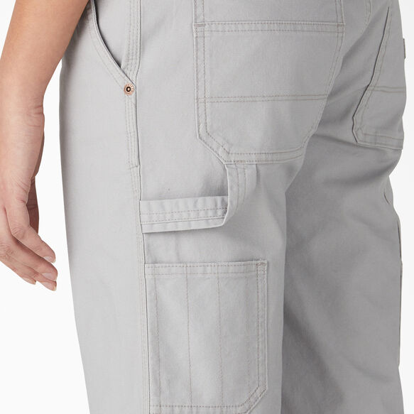 Women&rsquo;s Relaxed Fit Duck Carpenter Shorts, 11&quot; - Rinsed Alloy &#40;RAL&#41;