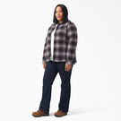 Women&rsquo;s Plus Flannel Hooded Shirt Jacket - Dusty Purple/Black Ombre Plaid &#40;B1E&#41;