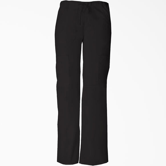 Women's Contemporary Fit EDS Signature Drawstring Cargo Scrub Pants - BLACK (BLK)
