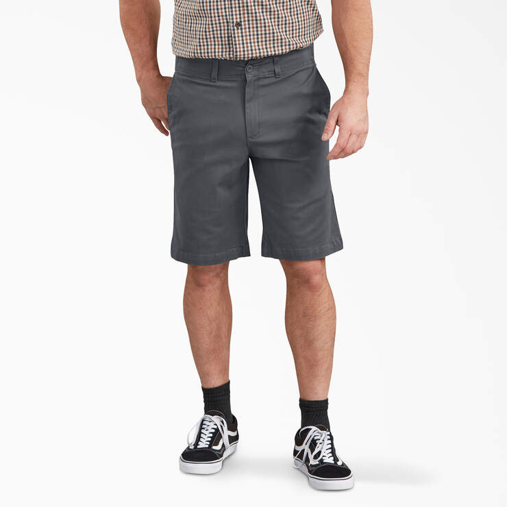 Dickies X-Series Active Waist Shorts, 11" - Rinsed Charcoal Gray (RCH) image number 1