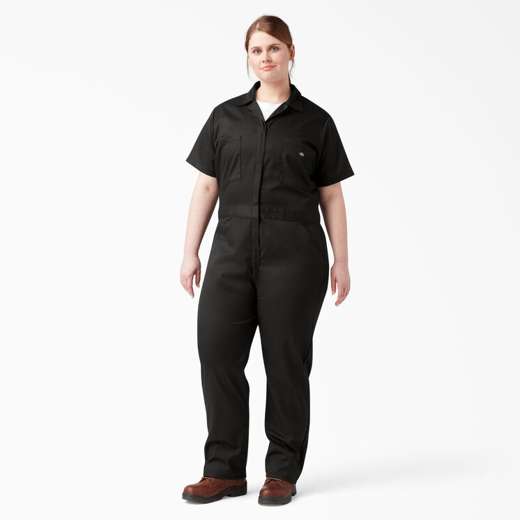 Women&#39;s Plus FLEX Cooling Temp-iQ&reg; Short Sleeve Coveralls - Black &#40;BK&#41;