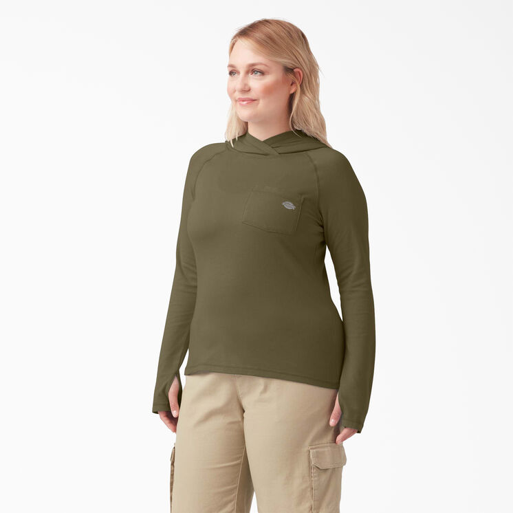 Women&#39;s Plus Cooling Performance Sun Shirt - Military Green Heather &#40;MLD&#41;