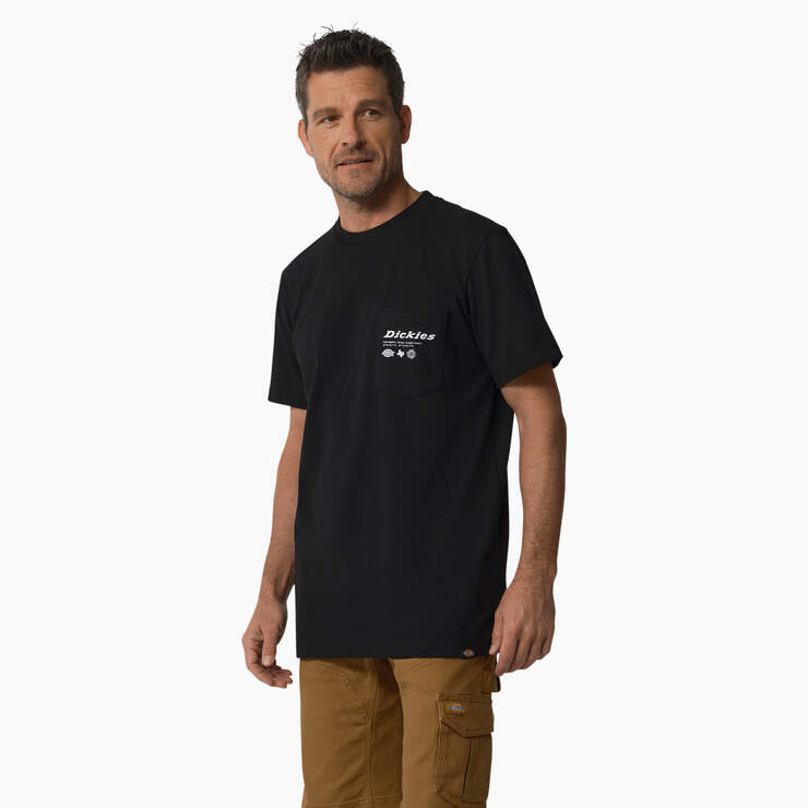 United By Work Graphic Pocket T-Shirt - Black (B25) image number 3