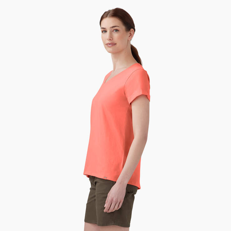 Women’s V-Neck T-Shirt - Coral Fusion (OO) image number 3