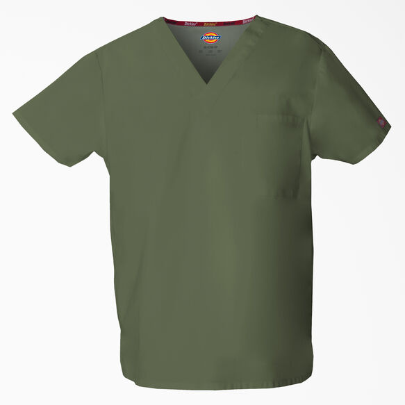 Unisex EDS Signature V-Neck Scrub Top - OLIVE (OLI)
