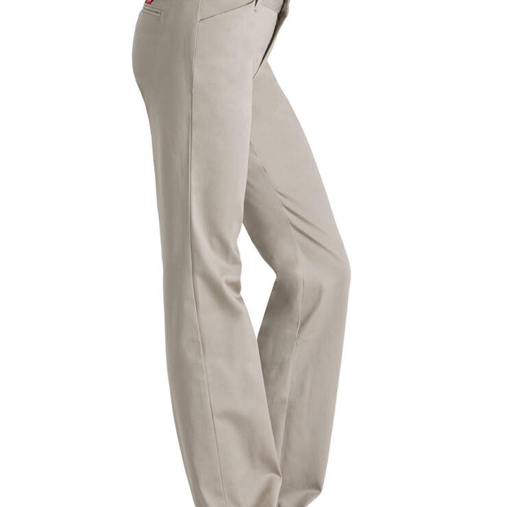 Dickies Girl Juniors' College 4-Pocket Bootcut Pants - Khaki (KHA) image number 3