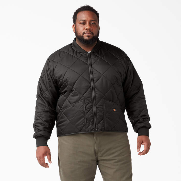 Diamond Quilted Jacket - Black (BK) image number 4