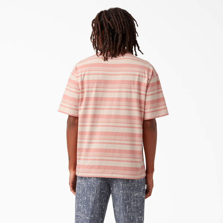 Relaxed Fit Striped Pocket T-Shirt - Rosette Stripe (R2S) image number 2