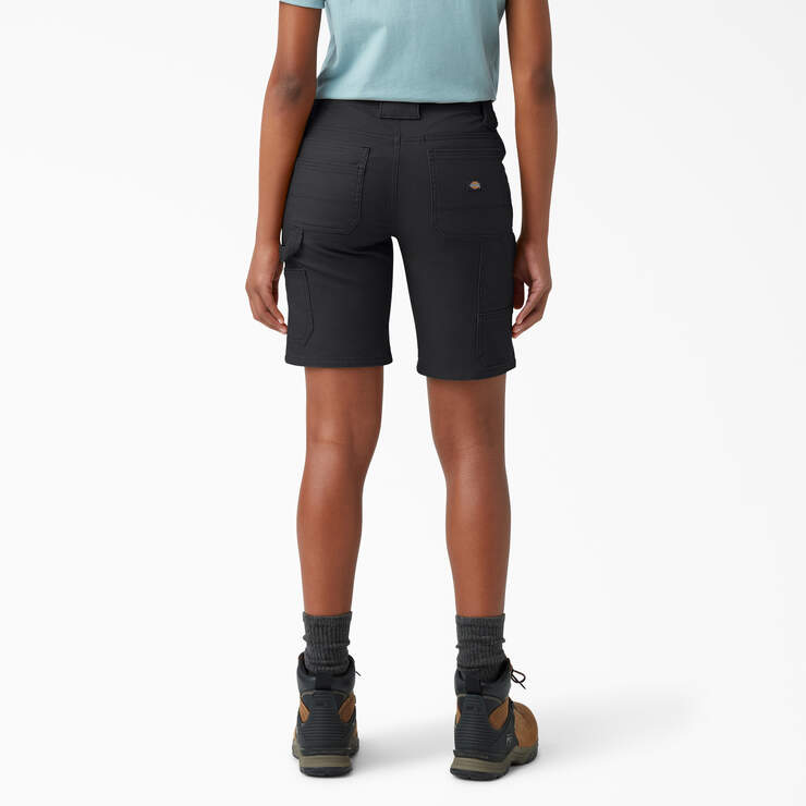 Women's FLEX DuraTech Straight Fit Shorts, 9" - Black (BKX) image number 2