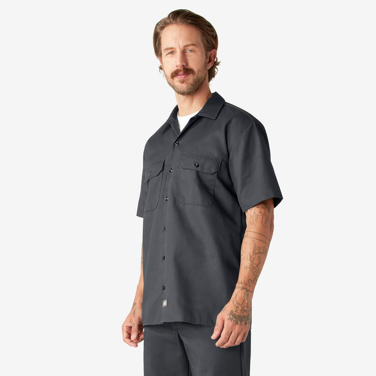 Short Sleeve Work Shirt - Charcoal Gray (CH) image number 3