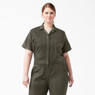 Women&#39;s Plus FLEX Cooling Temp-iQ&reg; Short Sleeve Coveralls - Moss Green &#40;MS&#41;