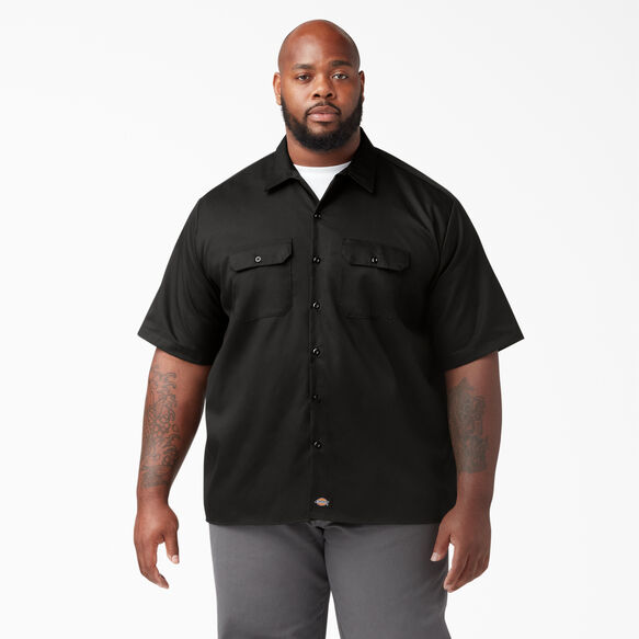 Relaxed Fit Short Sleeve Work Shirt - Black &#40;BK&#41;