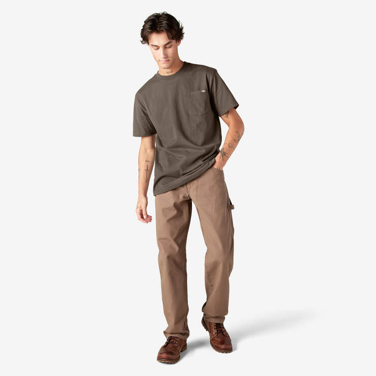Heavyweight Short Sleeve Pocket T-Shirt - Chocolate Brown (CB) image number 9