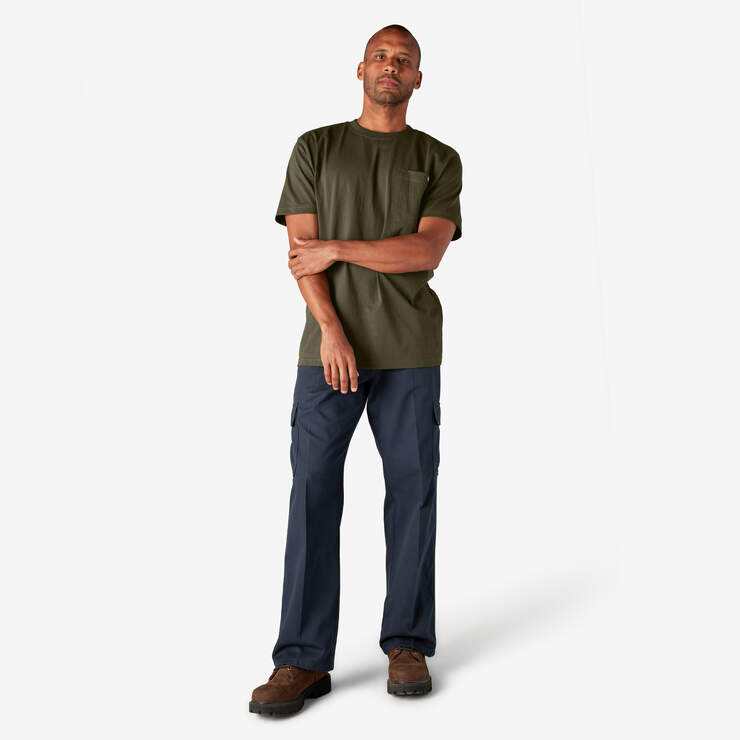 Heavyweight Short Sleeve Pocket T-Shirt - Military Green (ML) image number 9