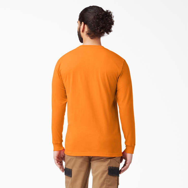 Heavyweight Long Sleeve Pocket T-Shirt - Orange (OR) image number 2