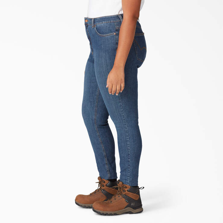Women's Plus Perfect Shape Skinny Fit Jeans - Stonewashed Indigo Blue (SNB) image number 3