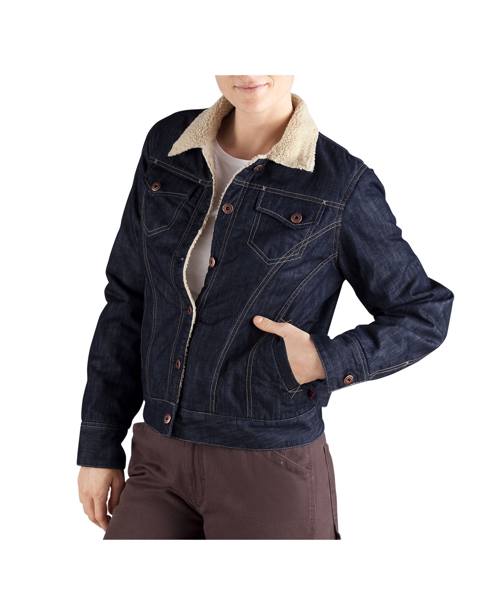 denim sherpa jacket women's