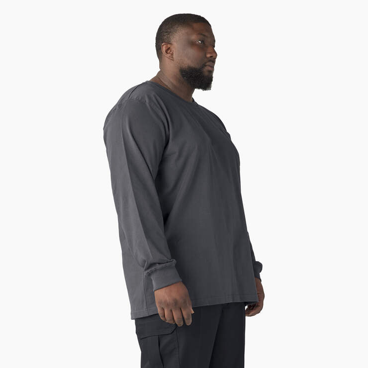 Heavyweight Long Sleeve Pocket T-Shirt - Charcoal Gray (CH) image number 7