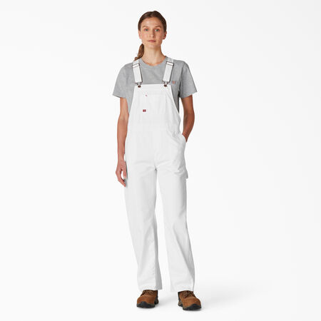 Women&#39;s Relaxed Fit Bib Overalls - White &#40;WH&#41;