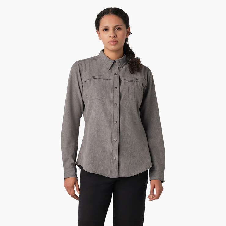 Women's Cooling Roll-Tab Work Shirt - Graphite Gray (GAD) image number 1