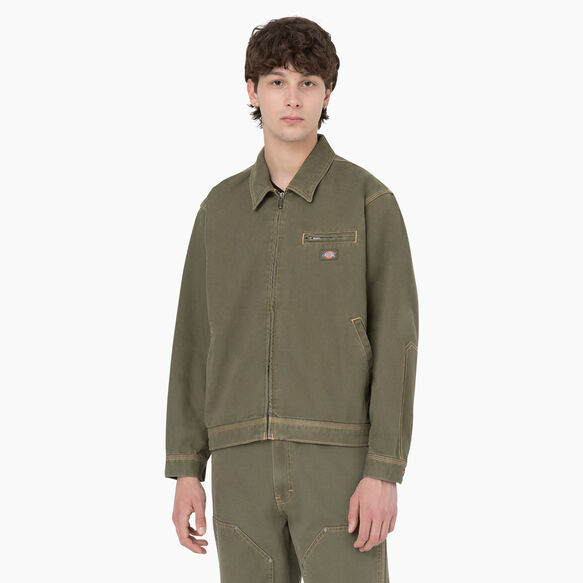 Duck Contrast Stitch Jacket - Stonewashed Military Green &#40;SMW&#41;