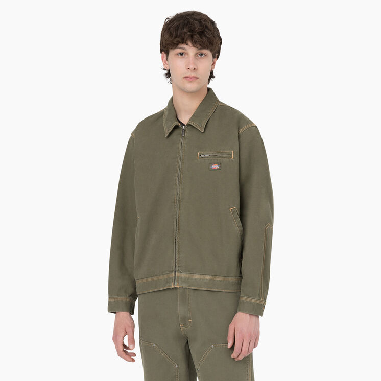 Duck Contrast Stitch Jacket - Stonewashed Military Green &#40;SMW&#41;