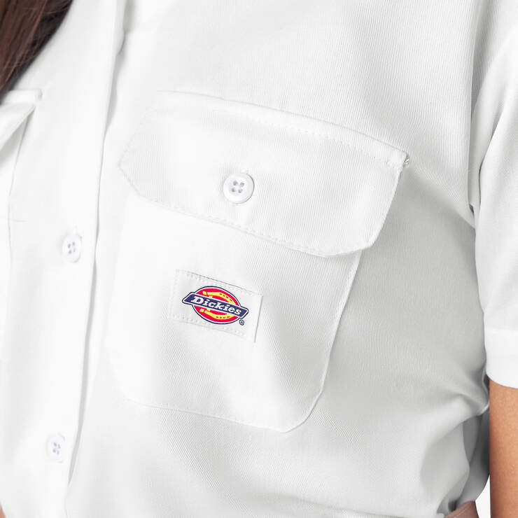 Women's Cropped Work Shirt - White (WH) image number 7