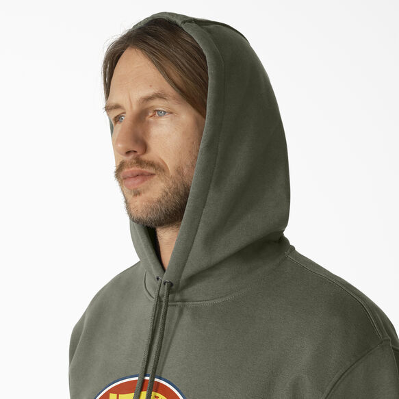 Water Repellent Tri-Color Logo Hoodie - Moss Green &#40;MS&#41;