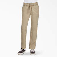 Boys' FLEX Skinny Shoelace Belt Trouser Pants - Desert Sand (DS)