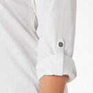 Women&#39;s Plus Long Sleeve Roll-Tab Work Shirt - White &#40;WH&#41;