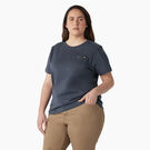 Women&#39;s Plus Heavyweight Short Sleeve Pocket T-Shirt - Airforce Blue &#40;AF&#41;
