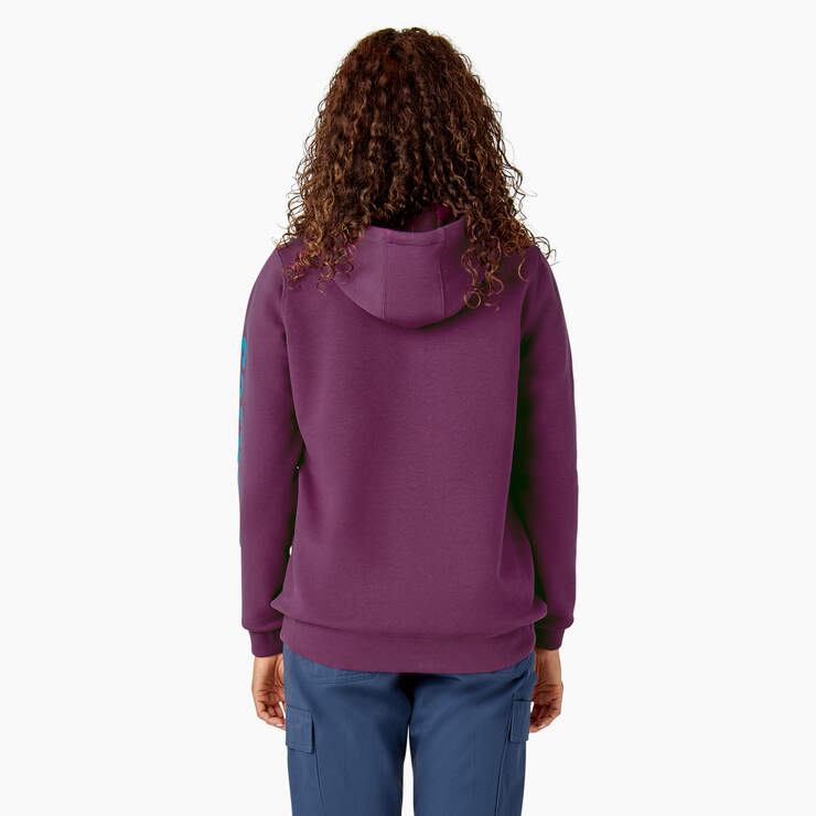 Women's Water Repellent Sleeve Logo Hoodie - Plum Caspia (PMC) image number 2