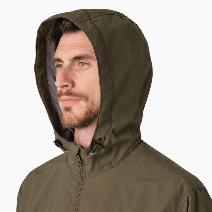 ProTect Cooling Hooded Ripstop Jacket - Moss Green (MS) image number 8