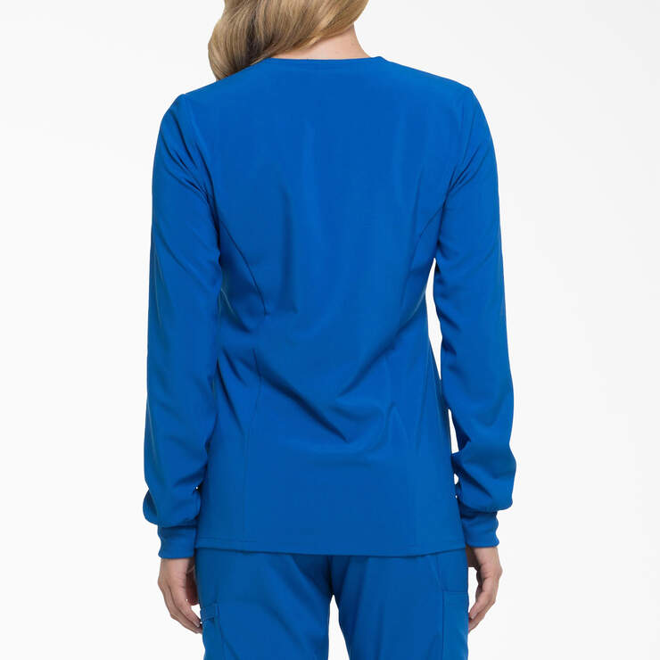 Women's EDS Essentials Snap Front Scrub Jacket - Royal Blue (RB) image number 2