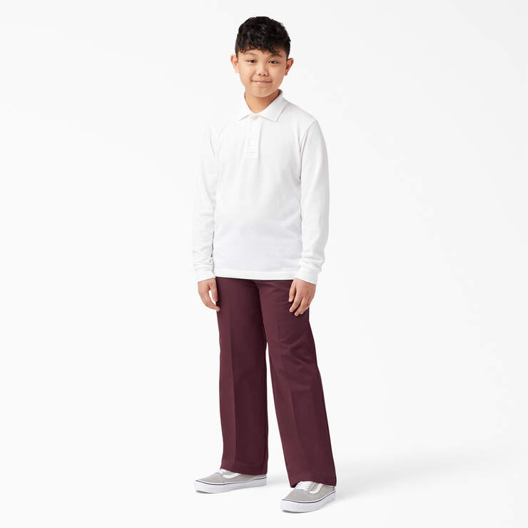 Boys' Classic Fit Pants, 8-20 - Burgundy (BY) image number 4