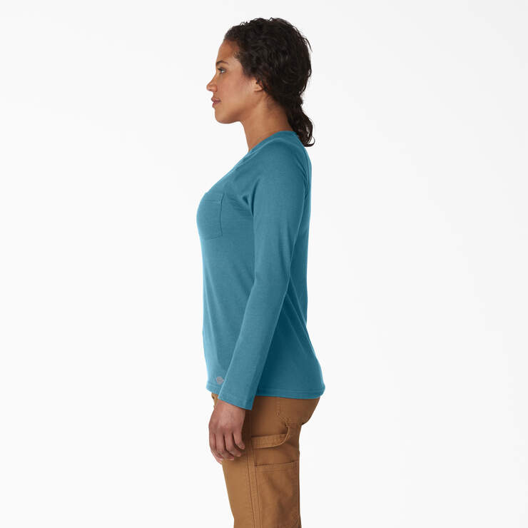 Women's Cooling Long Sleeve Pocket T-Shirt - Deep Sky (ESD) image number 3