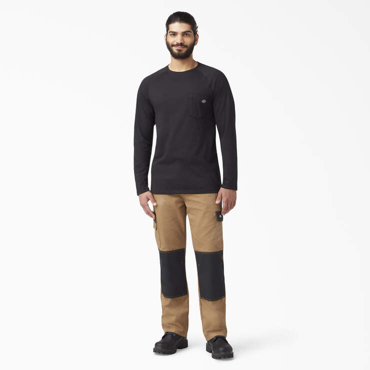 Cooling Long Sleeve Pocket T-Shirt - Black (BK) image number 4