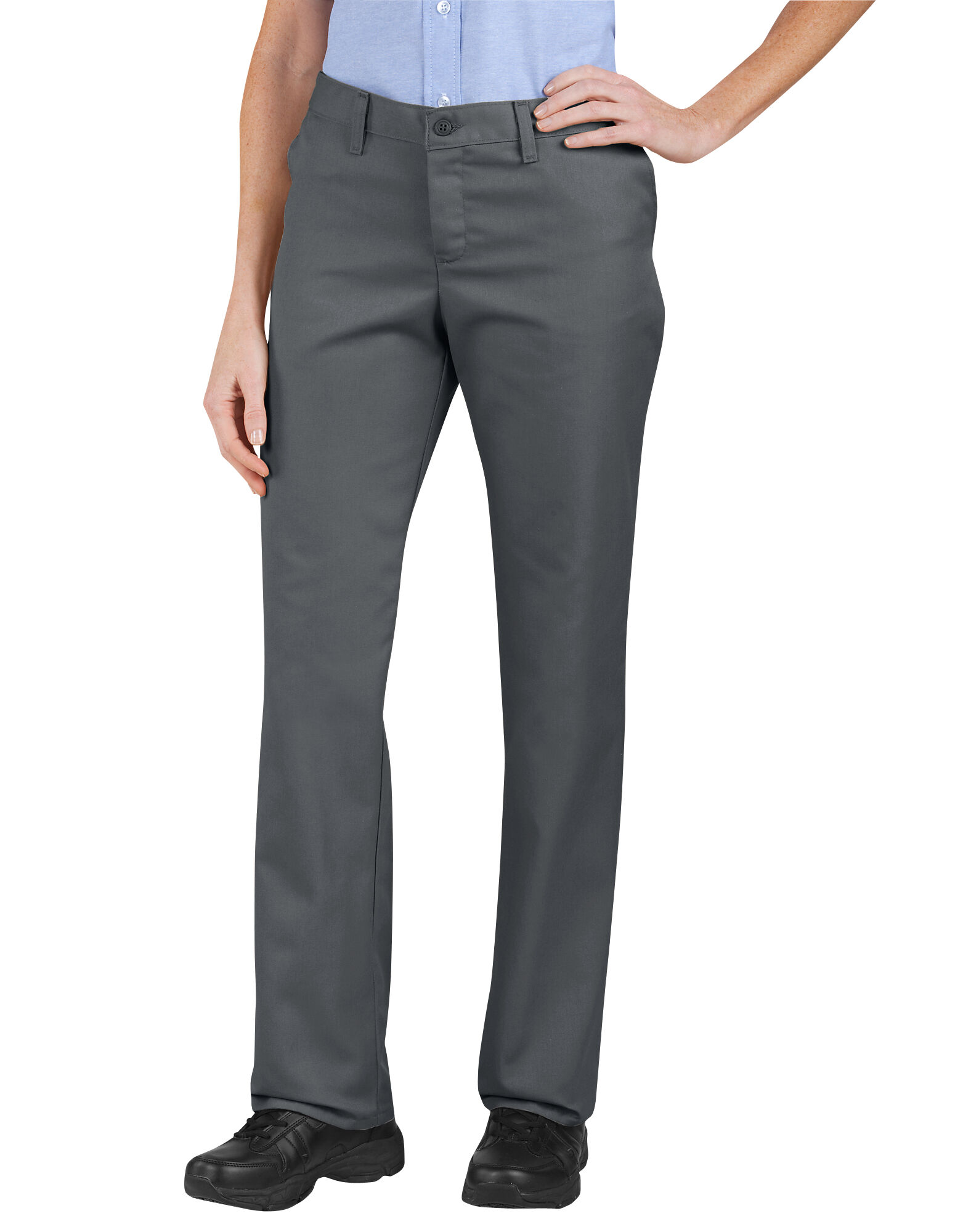 Women's Flat Front Comfort Waist Pants Charcoal Gray | Women's Pants ...